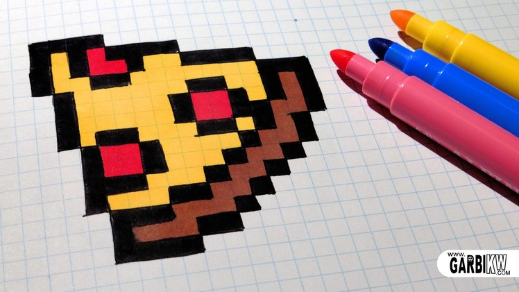 Handmade Pixel Art - How To Draw Easy Pizza #pixelart
