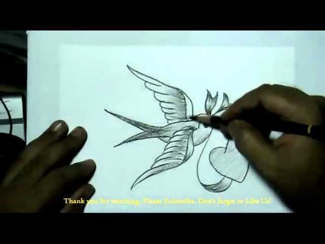 How to Draw a Bird Carrying Heart