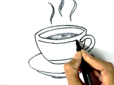 How to draw Tea Cup & Saucer- in easy steps for children. beginners