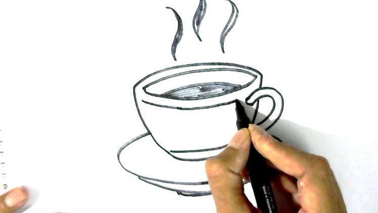 How to draw Tea Cup & Saucer- in easy steps for children. beginners