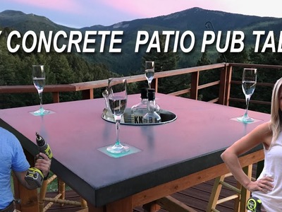 How to Make a Concrete Patio Pub Table with LED Lights and a Cooler