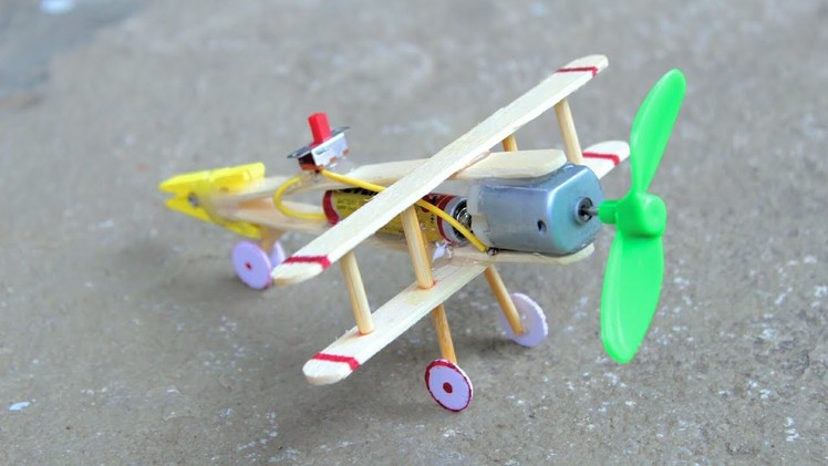 How to make Aeroplane with DC motor - [ wooden plane ]