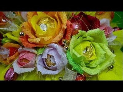 How To Make Crepe Paper Chocolate Flowers Bouquet DIY Easy and Beautiful !