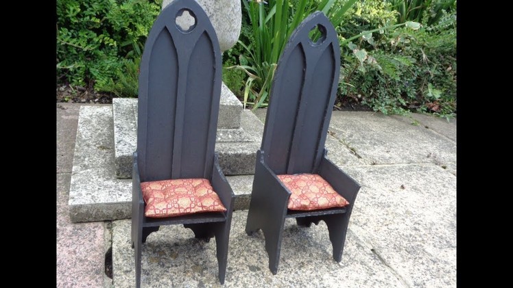 How to make medieval Gothic chair or throne for MSD BJD doll