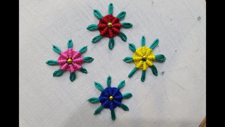 Lazy daisy spider stitch hand embroidery for begginers