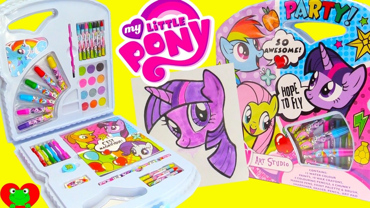 my little pony activity set with watercolor paints and crayons