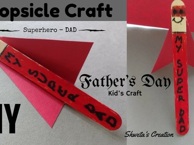 Popsicle Stick Craft for Father's Day | Mom and 3 Year Old Son Made Father's Day Gift