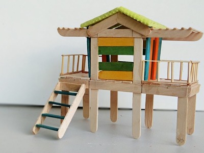 Popsicle Stick House #9 - Fairy house Crafts ideas
