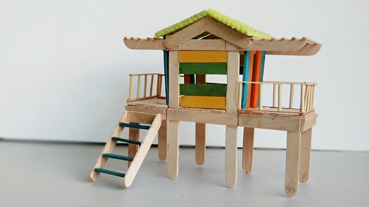 Popsicle Stick House #9 - Fairy house Crafts ideas