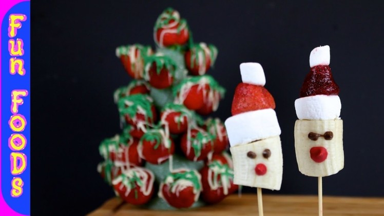 Strawberry Christmas Tree & Fruit Santas | Chocolate Covered Strawberries