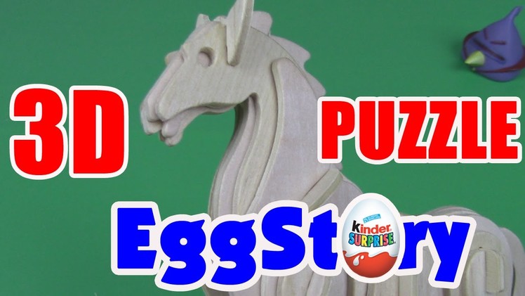 SUPER 3D PUZZLE! HOW TO MAKE A WOODEN HORSE! FOR KIDS!