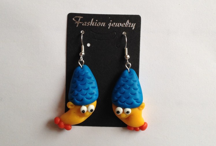 The Simpsons Marge earrings handmade polymer clay - kolczyki z modeliny - Modelina