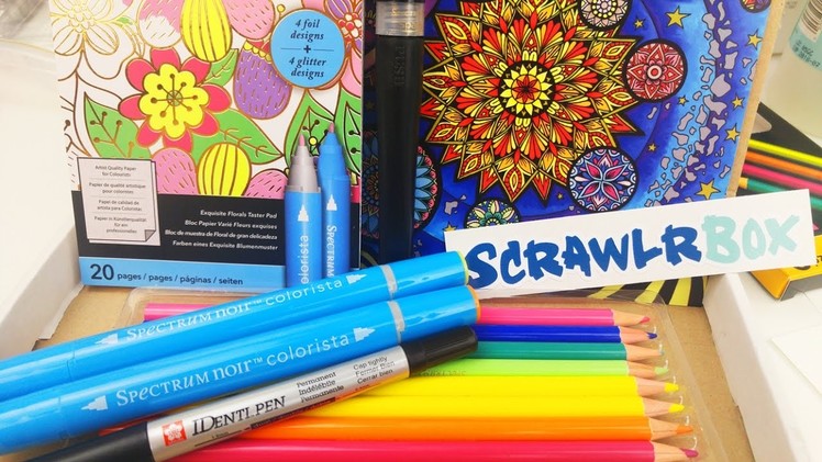 UNBOXING ART SUPPLIES haul Alcohol Markers, Coloring book artwork | Scrawlrbox December 2016 review