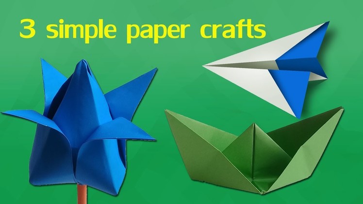 3 Simple Paper Crafts for Kids | Easy Paper Craft for Kids Step by Step Tutorial
