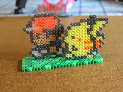 Ash and Pikachu (Pokemon Yellow) - Made with Perler Beads