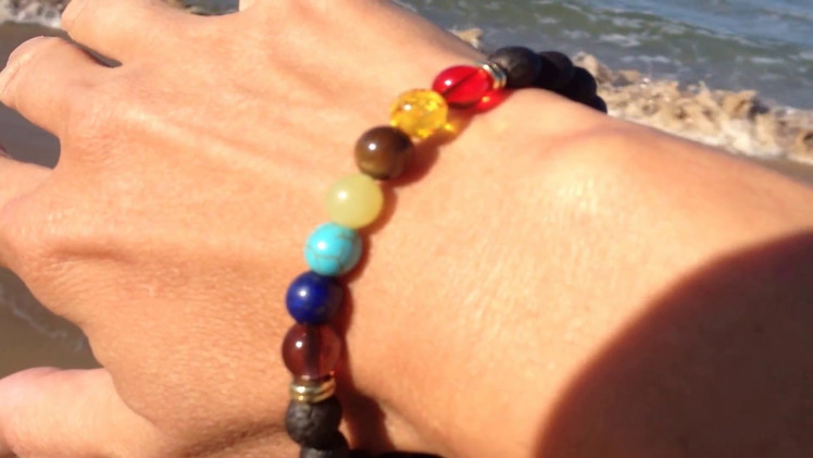 Beautiful Chakra-Balancing Diffuser Bracelet with Lava Stone Beads