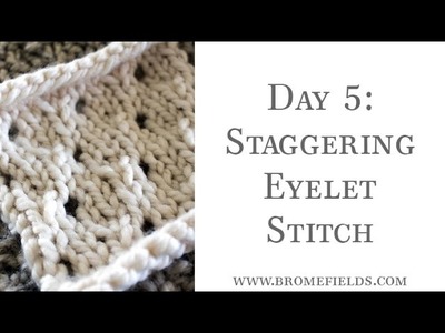 Day 5 Staggering Eyelet Knit Stitch