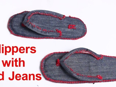 Easy Way To Make Slippers with Old Jeans at Home - DIY Crafts