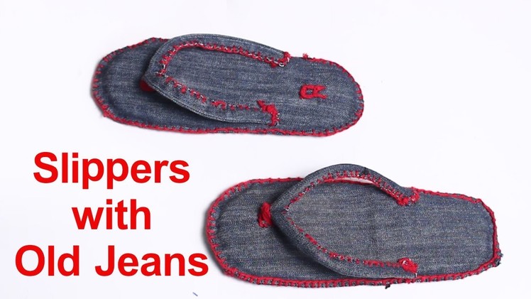 Easy Way To Make Slippers with Old Jeans at Home - DIY Crafts
