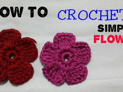 How to crochet a simple flower|| merajut bentuk bunga dg mudah