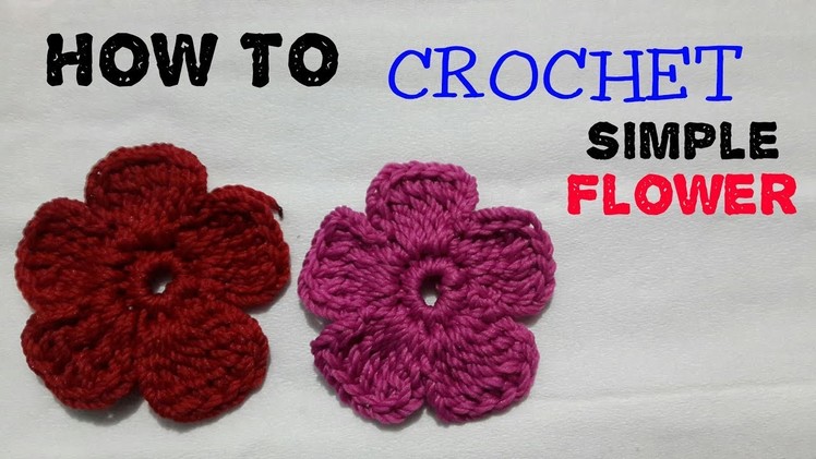 How to crochet a simple flower|| merajut bentuk bunga dg mudah