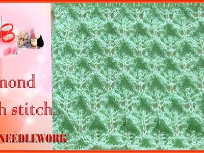 How to Knit Diamond Mesh stitch