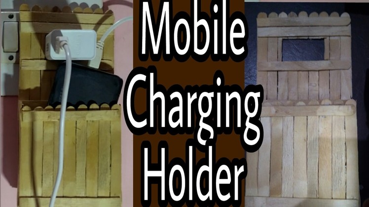 How to make mobile charging holder with popsicle stick | HMA##013