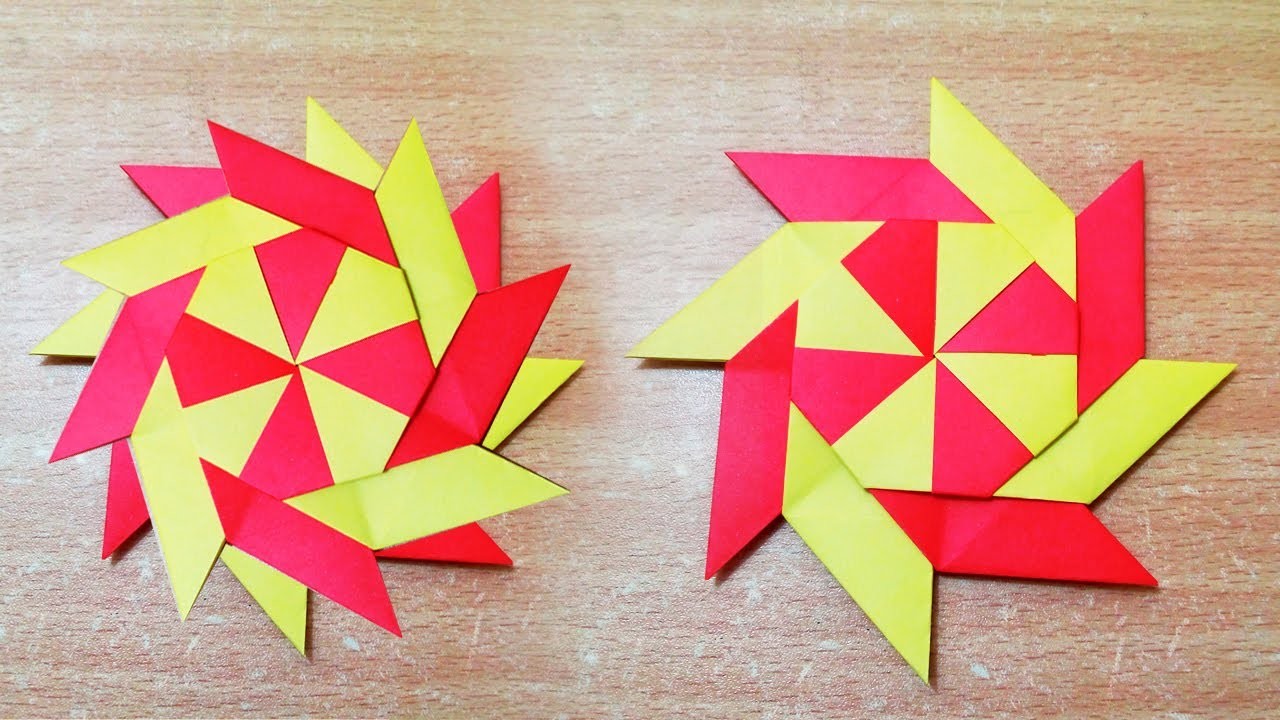 How To Make Paper Transforming Ninja Star, Easy Origami Lucky Star, 8 Pointed Paper Star