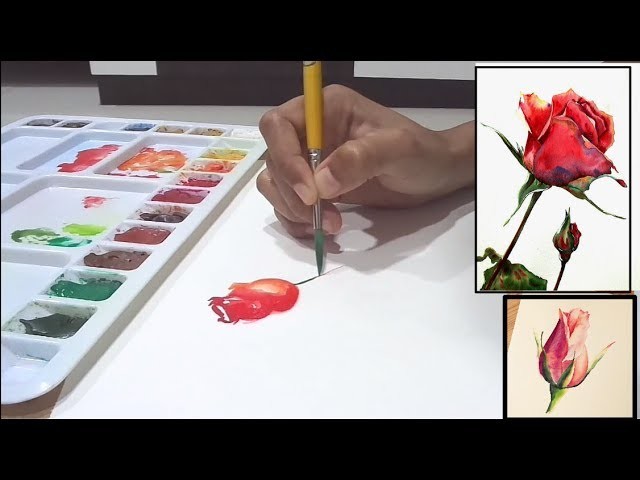 How to painting rose easy-water colour DIY