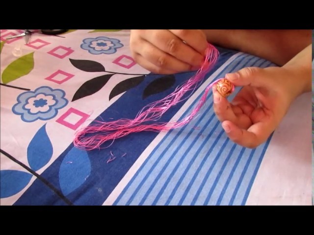 How to Wrap Silk Thread on Wooden Beads| easiest way|