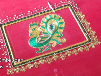 Peacock maggam work blouses | hand embroidery designs | hand embroidery designs for beginners