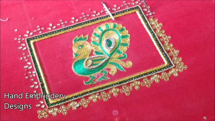 Peacock maggam work blouses | hand embroidery designs | hand embroidery designs for beginners