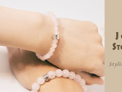 Rose Quartz 6mm + 10mm Beads Precious Stones Bracelet│Joy Stone
