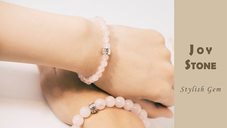 Rose Quartz 6mm + 10mm Beads Precious Stones Bracelet│Joy Stone
