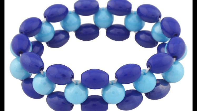 Sapphire Art Luster Glass Beads Stretchable Unisex Bracelets