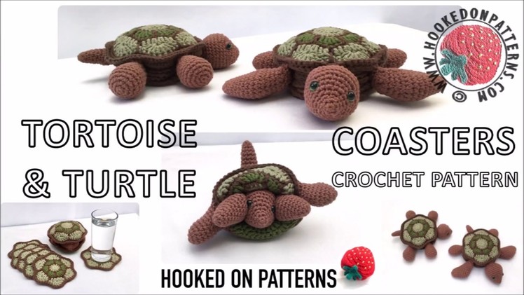 Tortoise & Turtle Coaster Set Crochet Pattern -Demonstration