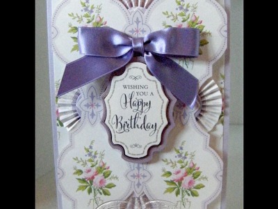 289.Cardmaking Project: Anna Griffin Pretty Lilac Rosette Birthday Card