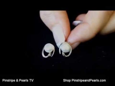 Ampersand Pearl & Silver Stud Earrings from Pearls By Fleur