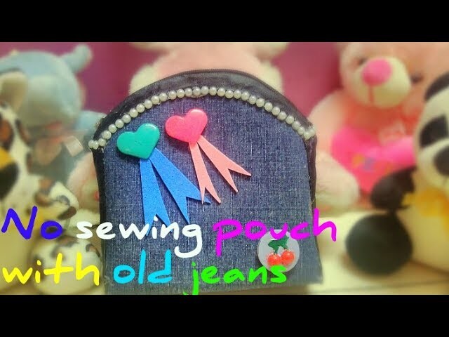 DIY- how to make pouch with old jeans