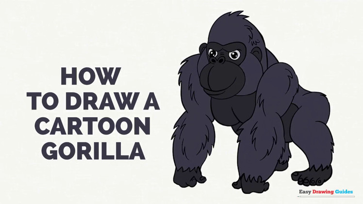 How to Draw a Cartoon Gorilla in a Few Easy Steps: Drawing Tutorial for Kids and Beginners
