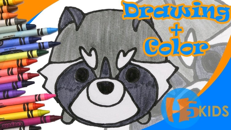 How To Draw Rocket Raccoon Tsum Tsum - Easy - Kids Drawing Tutorial (Art & Drawing For Kids)