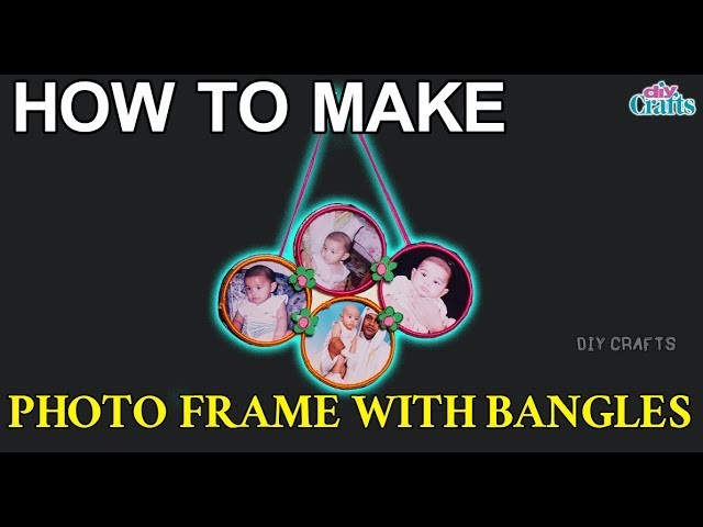 How to make attractive Photo Frame with waste broken bangles at home || DIY Crafts