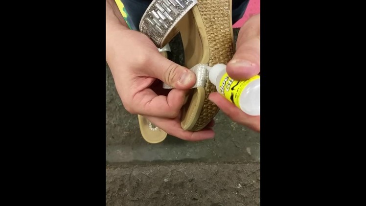 How to use Shoe-Fix Glue on a pair of wedge sandals