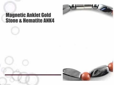 Magnetic Anklet Gold Stone & Hematite ANK4