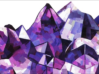 Paper Collage of an Amethyst Crystal