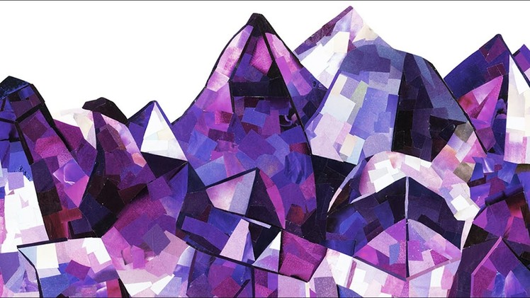 Paper Collage of an Amethyst Crystal