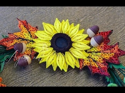 Quilling Tutorial - Sunflower (Fall Wreath - part 3 of 6)