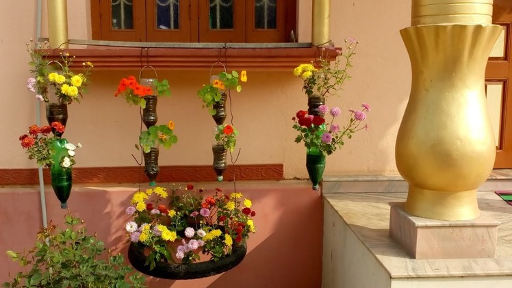 Window decoration by flower plants
