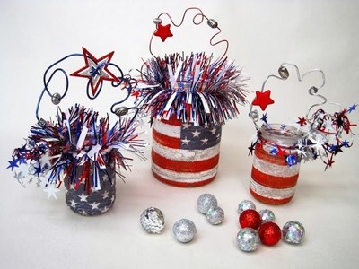 4th of July Recycled Flag Jars ~ Featuring Miriam Joy