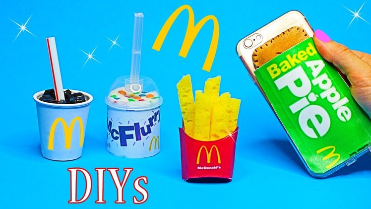 5 McDonalds DIY Crafts {Easy}! Miniature Notebook,Pen,Phone Case,Food Slime DIYs-DIY School Supplies